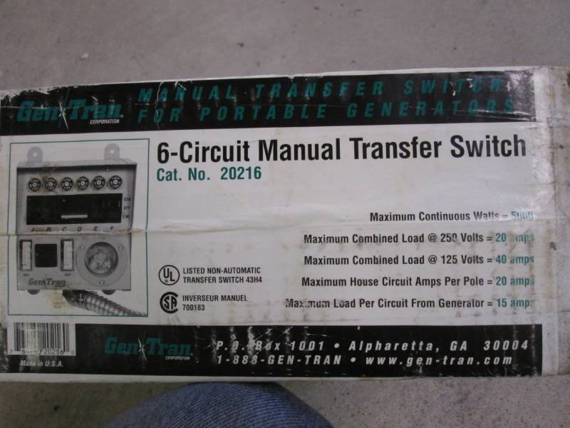 lot 32 image: Gen-Tran 6-Curcuit Manual Transfer ...
