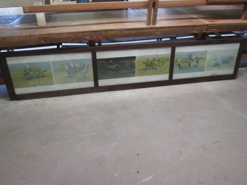 lot 62 image: Large Vintage Solid Wood Framed Cow...