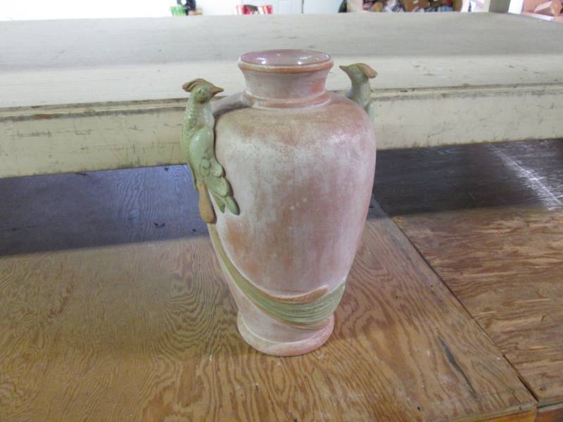 lot 73 image: Large Vase with Birds 15 Tall  WHB...