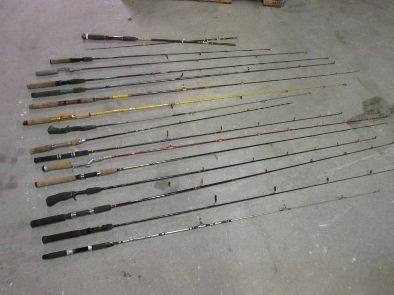 lot 100 image: Lot of 16 Assorted Fishing Rods  WH...