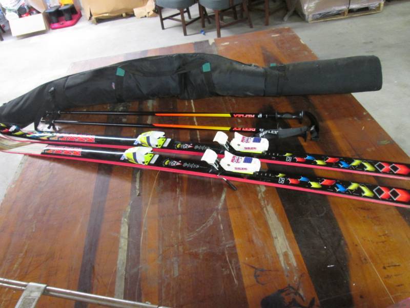 lot 129 image: Set of Snow Skis with Case  WHB...