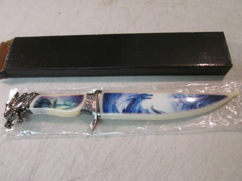 lot 137 image: 12.5 Dragon Knife New in box.  WHB...