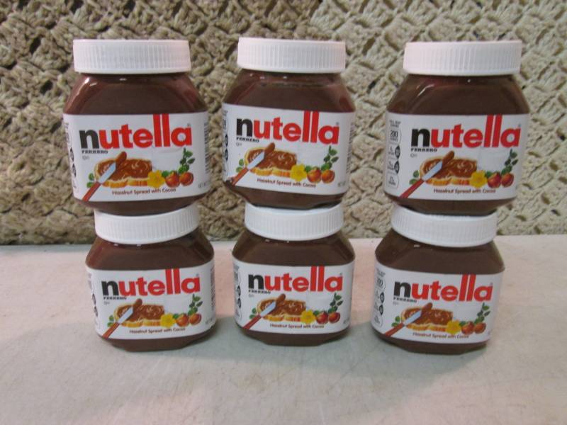 lot 164 image: 6 Jars of Nutella Hazelnut Spread w...