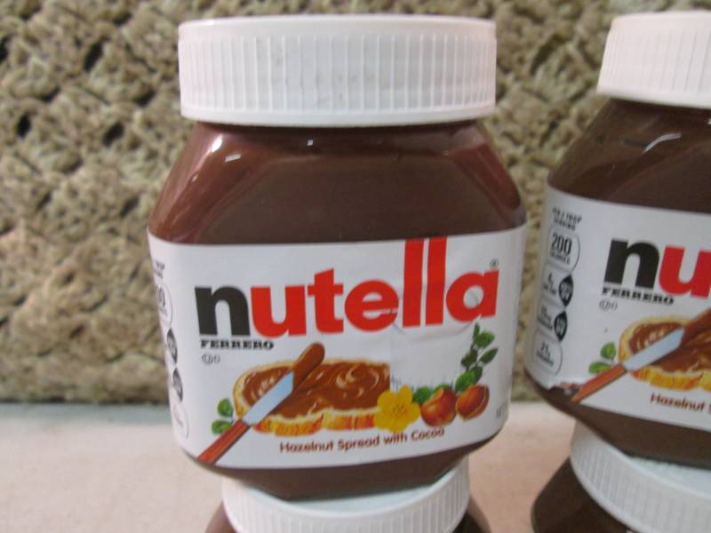 lot 165 image: 6 Jars of Nutella Hazelnut Spread w...