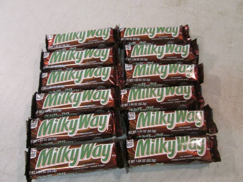 lot 172 image: 12 Milky Way Candy Bars Best by Apr...