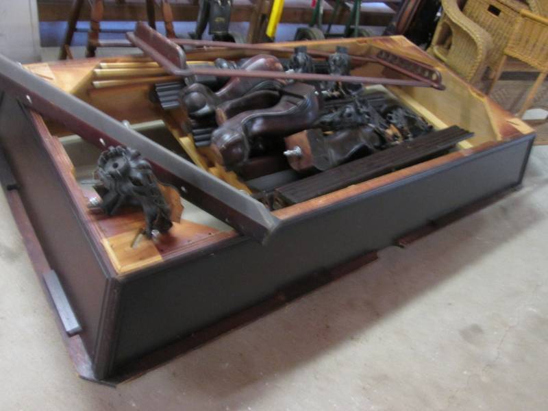lot 237 image: Vintage Wood Pool Table Disassemble...