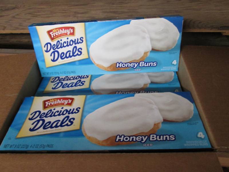 lot 255 image: Case of 16 Boxes of Iced Honey Buns...