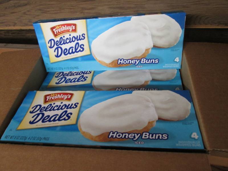 lot 257 image: Case of 16 Boxes of Iced Honey Buns...