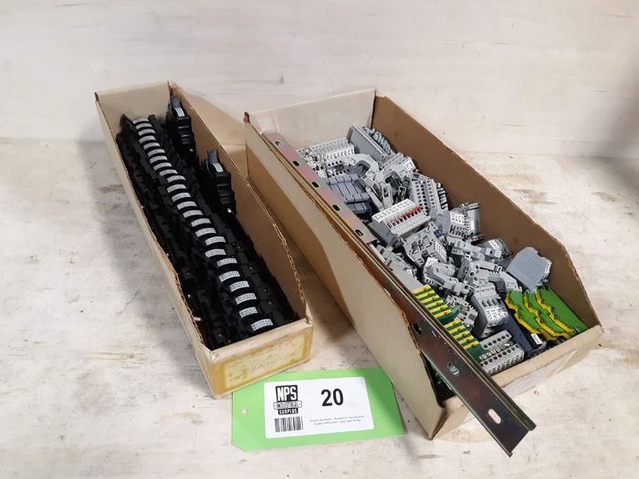 lot 20 image: (2) Boxes of DIN Rail Terminal Blocks and Fuse Holders