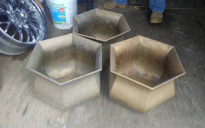 lot 30 image: 3-Brass Planters 16x18