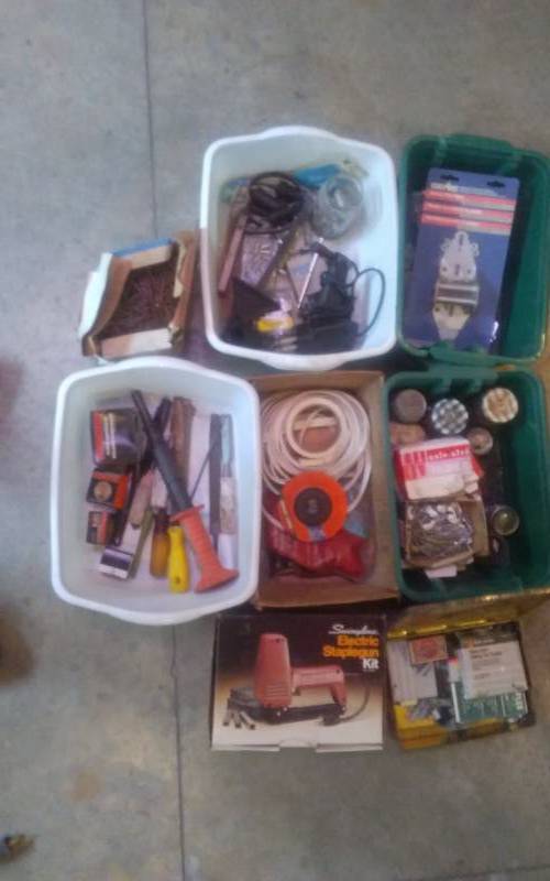 lot 45 image: Lot Of Hardware, Electric Staple Gun, Misc