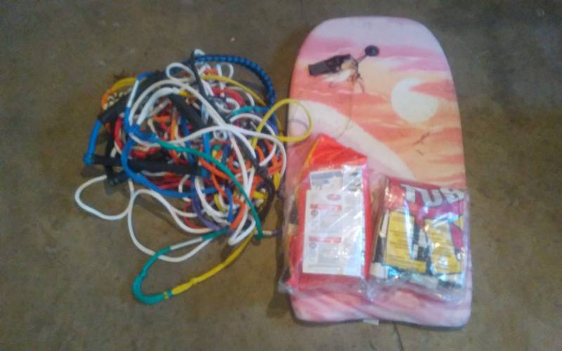lot 55 image: Ski Ropes, 2-New Tubes, Boogie Board