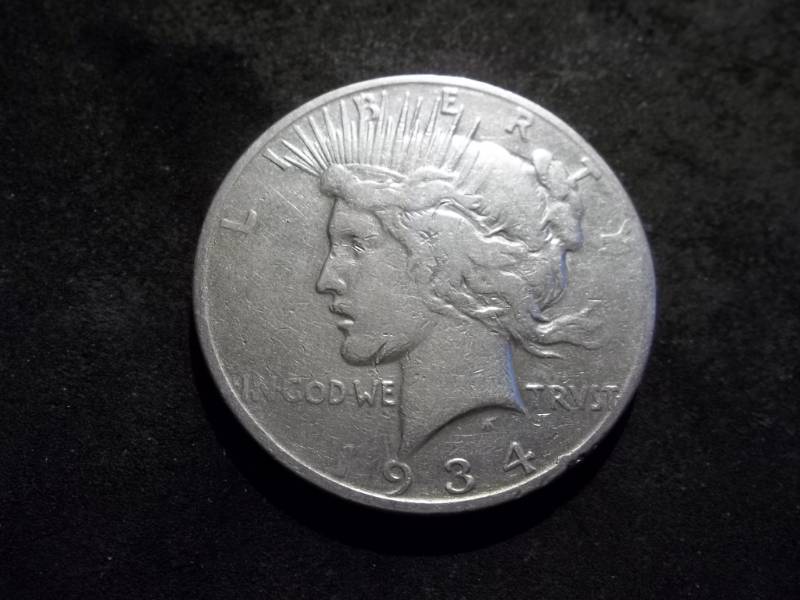 1934 D Double Die Silver Peace Dollar