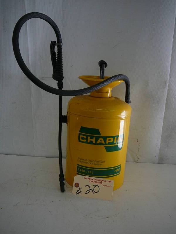 lot 20 image: Chapin 2.0 Gallon Tri-Poxy Lined Steel Tank Compressed Air Sprayer