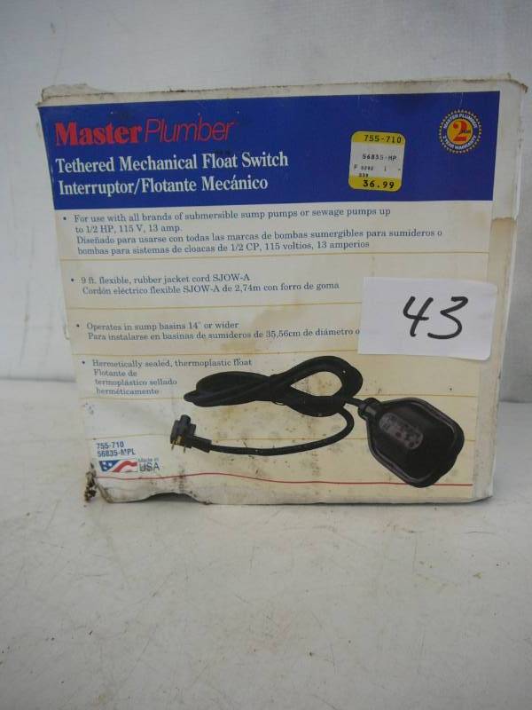 lot 43 image: MasterPlumber Mechanical Float Switch