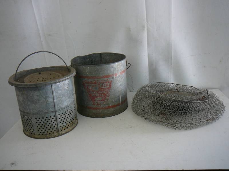 lot 69 image: Minnow Buckets & Pan Basket