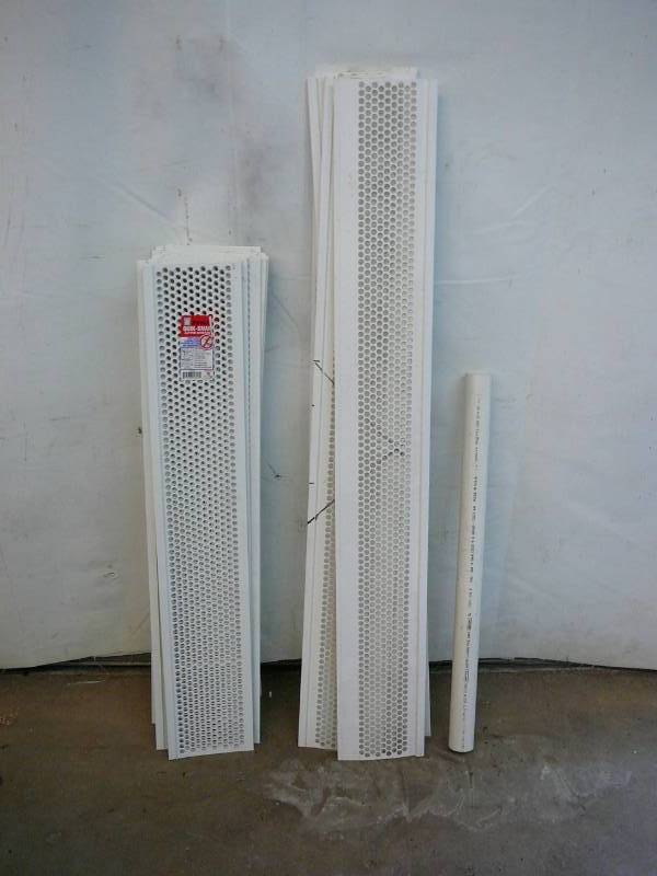 lot 103 image: Lot Of White Sweers Quick-Snap Gutter Screens & PVC Pipe