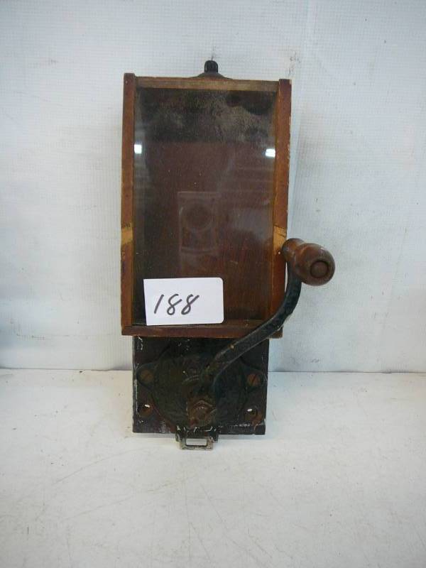 lot 188 image: Vintage Wooden Coffee Grinder
