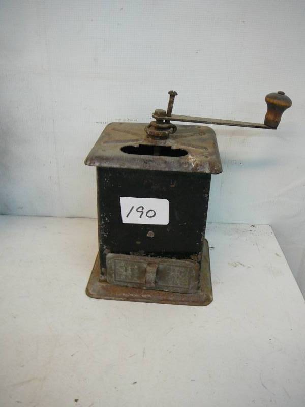 lot 190 image: Antique Metal Coffee Mill Grinder