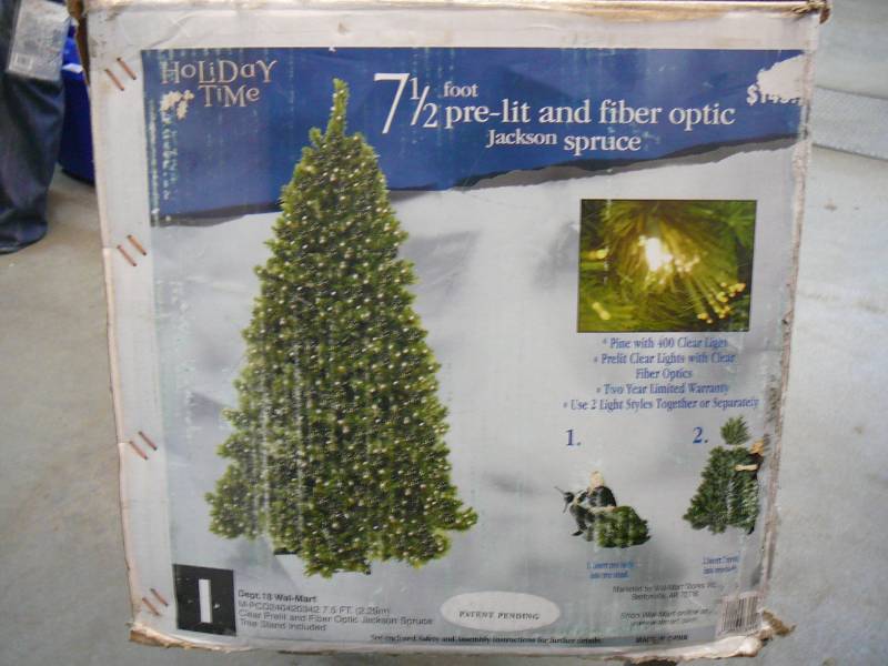 lot 210 image: Jackson Spruce 7 12 Foot Pre-Lit Fiber Optic Christmas Tree