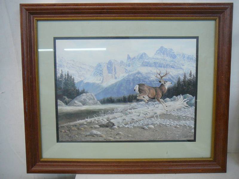lot 215 image: Framed Deer Print