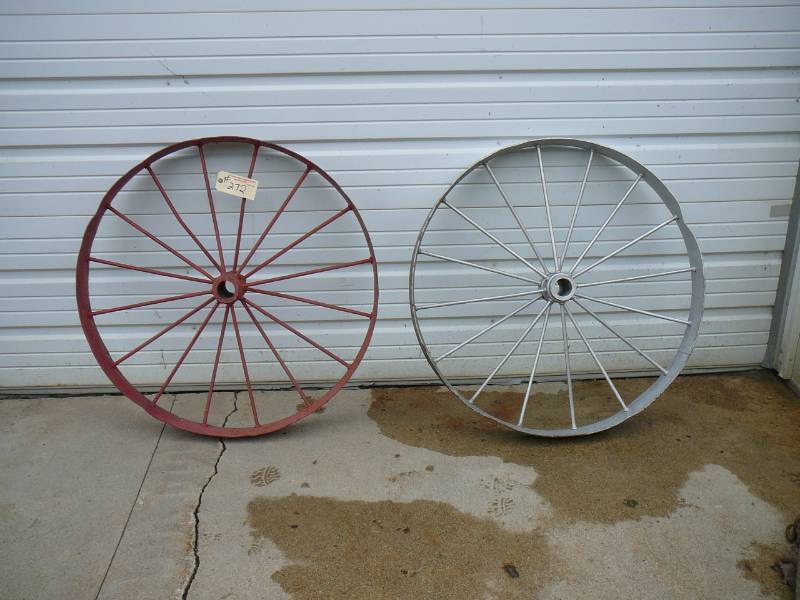 lot 272 image: Antique Pair Of Steel Wheels