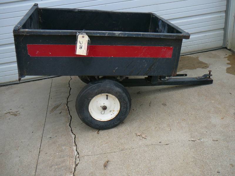 lot 280 image: Metal Pull Behind Lawn Cart