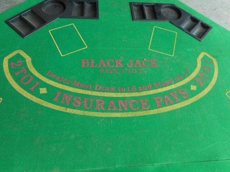 lot 13 image: Folding Black Jack Table Top