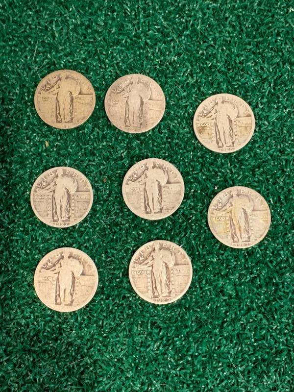 Lot of 8 Standing Liberty Silver Quarters