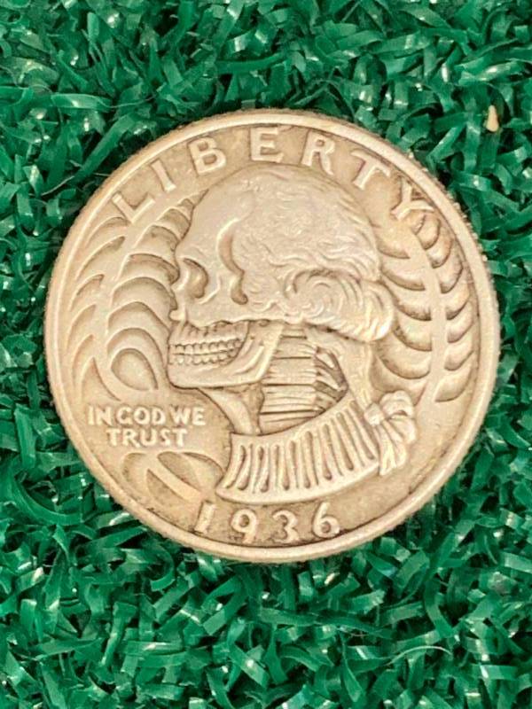 1936 Liberty Quarter Hobo Coin