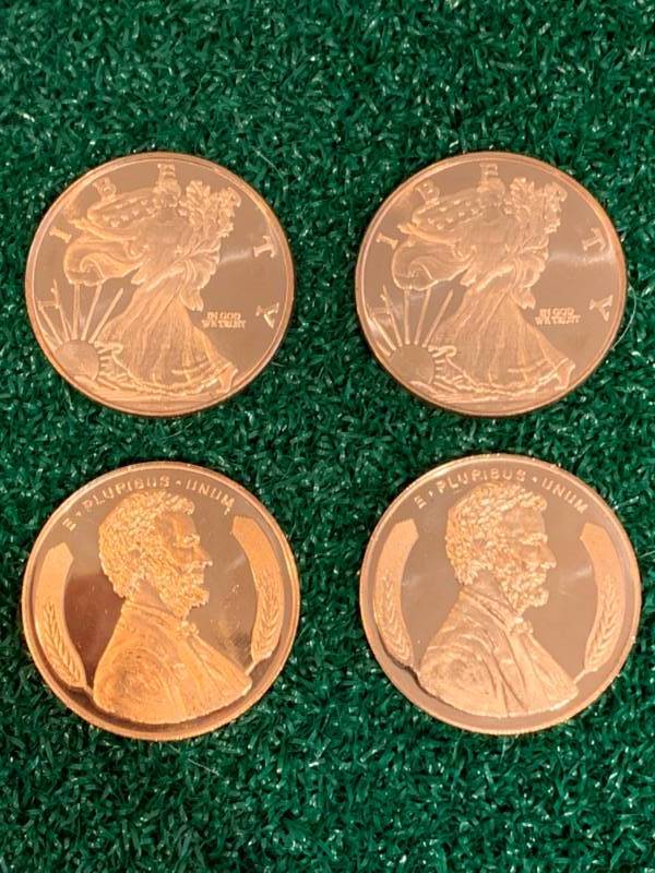 Lot of 4 Lincoln & Liberty 1oz .999 Copper