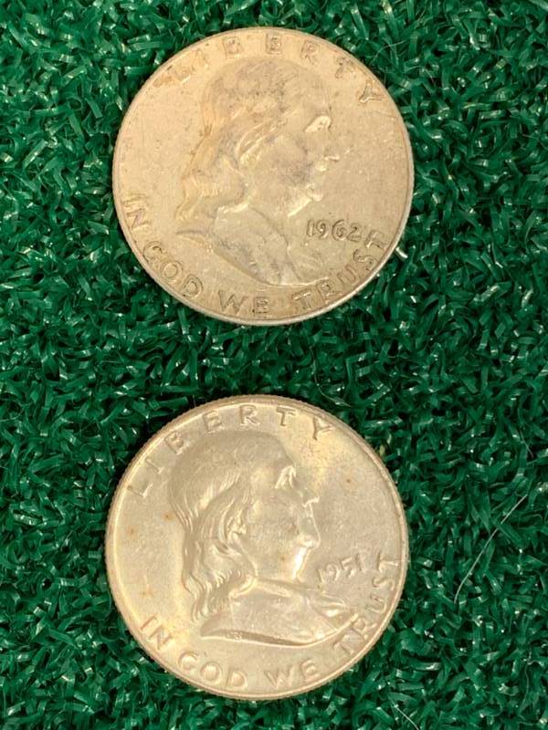 Lot of 2 Franklin Half Dollars