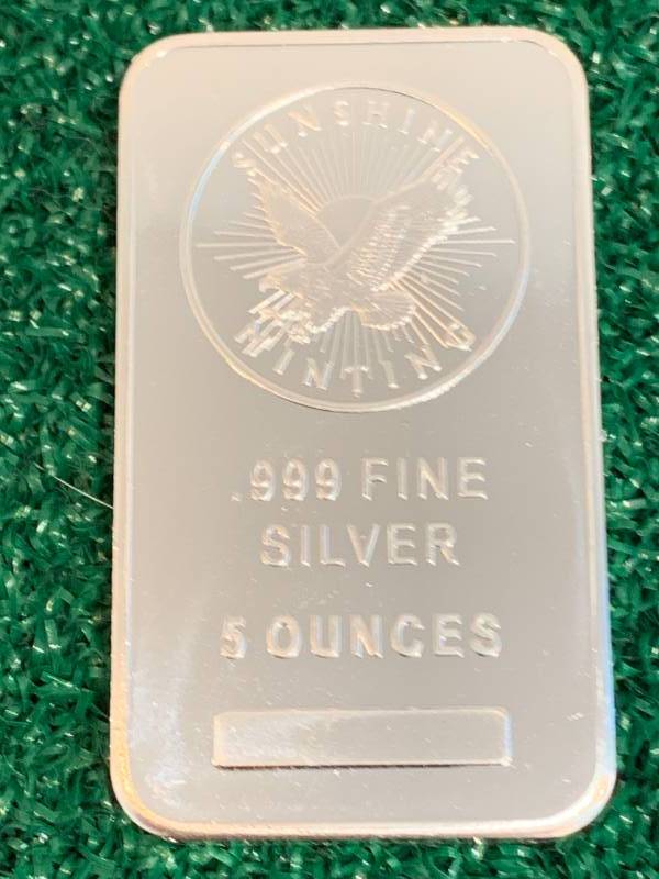 5oz Silver .999 Bar