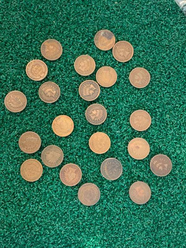 23 Different Years of Indian Pennies 1887-1908