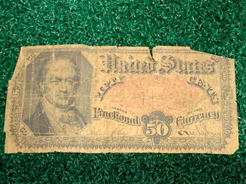 Antique Original 50 Cent US Fractional Currency Bill