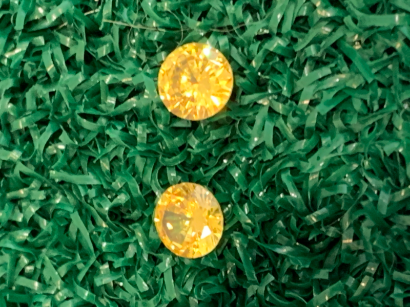 Lot of 2 Certified Round Cut Yellow Sapphires
