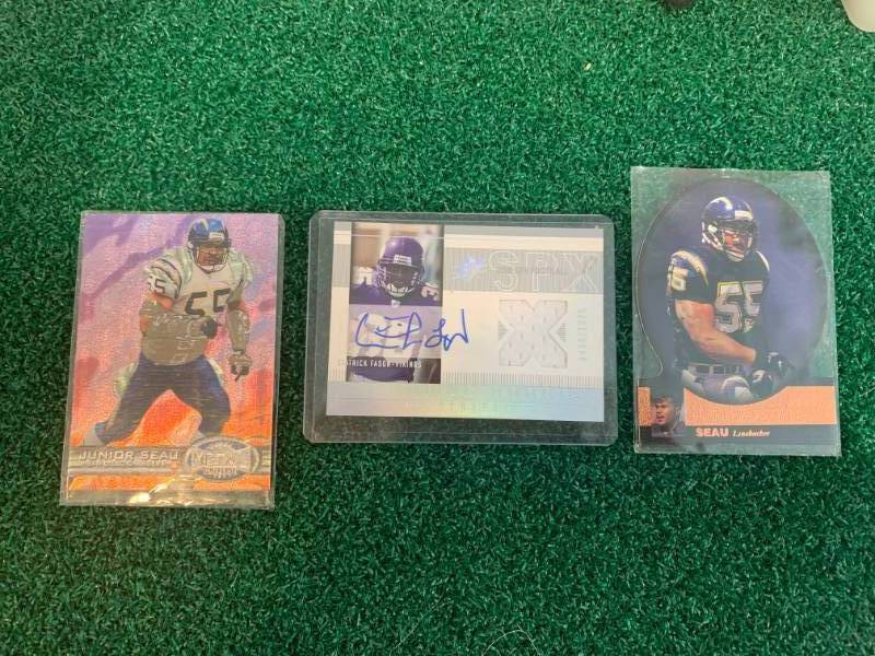 Ciatrick Fason Jersey Signed Card & 2 Junior Seau Cards