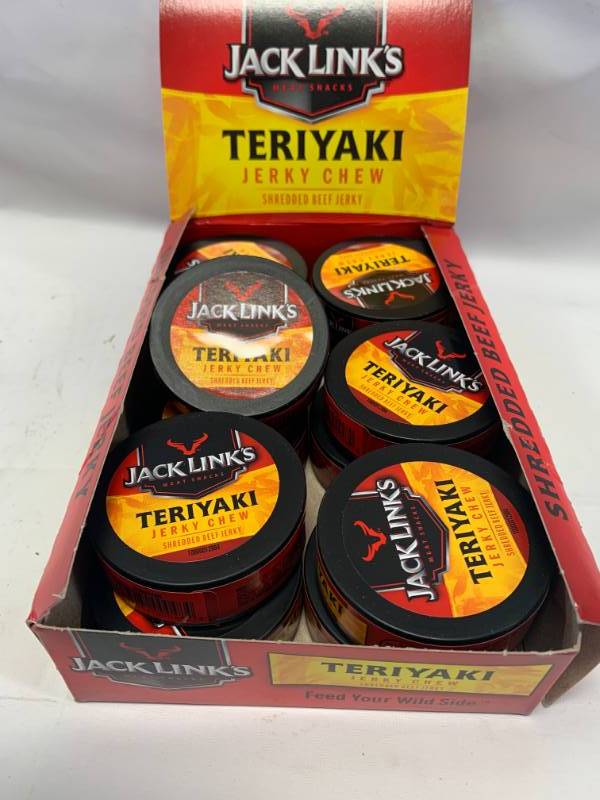 lot 23 image: Lot of 12 Jack Link Teriyaki Jerky Chew