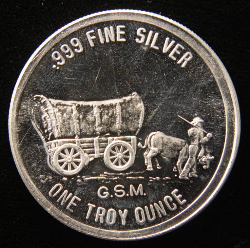 lot 33 image: 1 TROY OZ. .999 FINE SILVER PROSPECTOR ROUND