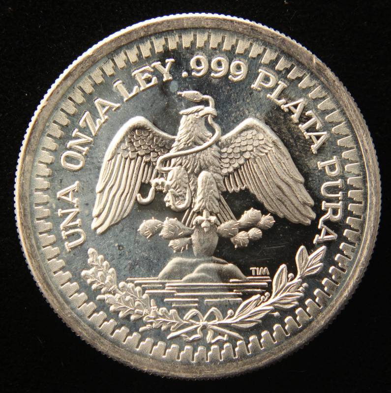 lot 36 image: RARE 1987 1 OZ .999 Plata Pura FINE SILVER VIVA MEXICO PROOF Ley Mexican Libertad 1Onza