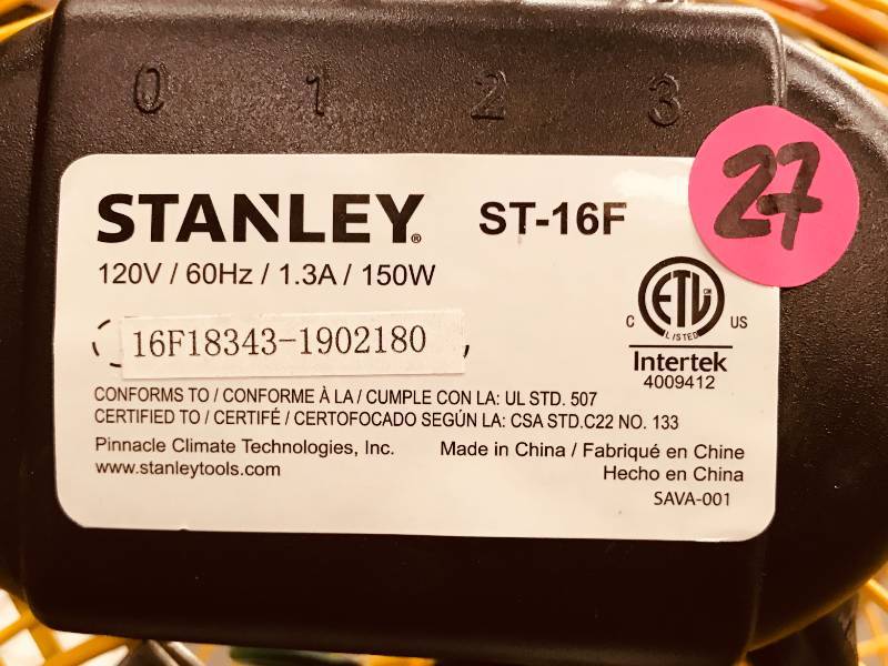 STANLEY 16 High Velocity Direct Drive Floor Fan