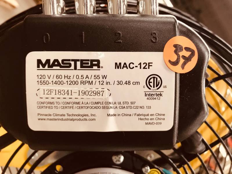 Master 12 Professional High Velocity Direct Drive Floor Fan