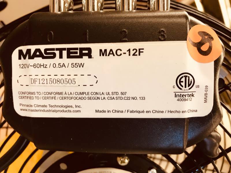 Master 12 Professional High Velocity Direct Drive Floor Fan