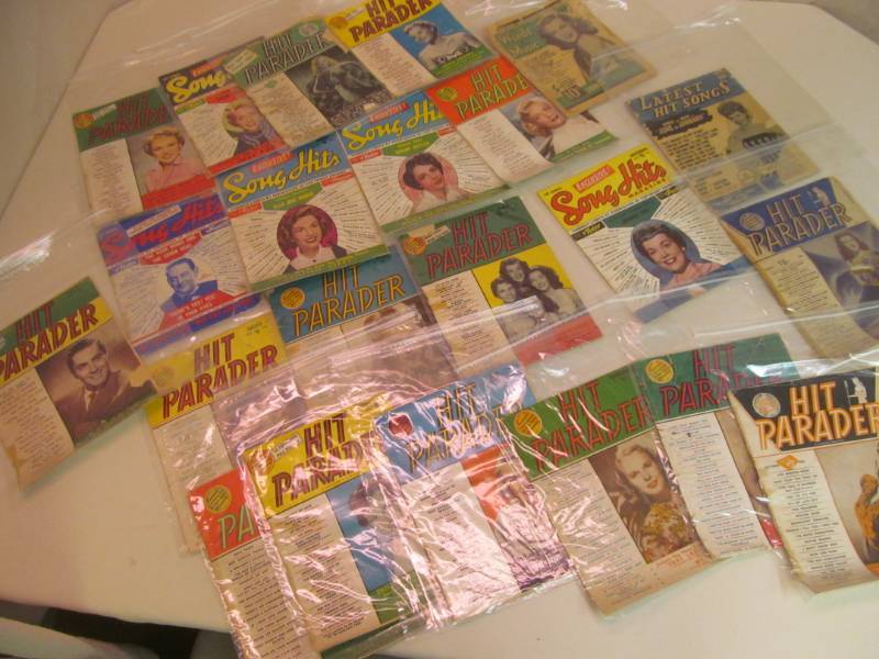lot 9 image: Vintage song magazines- Hit Parader...