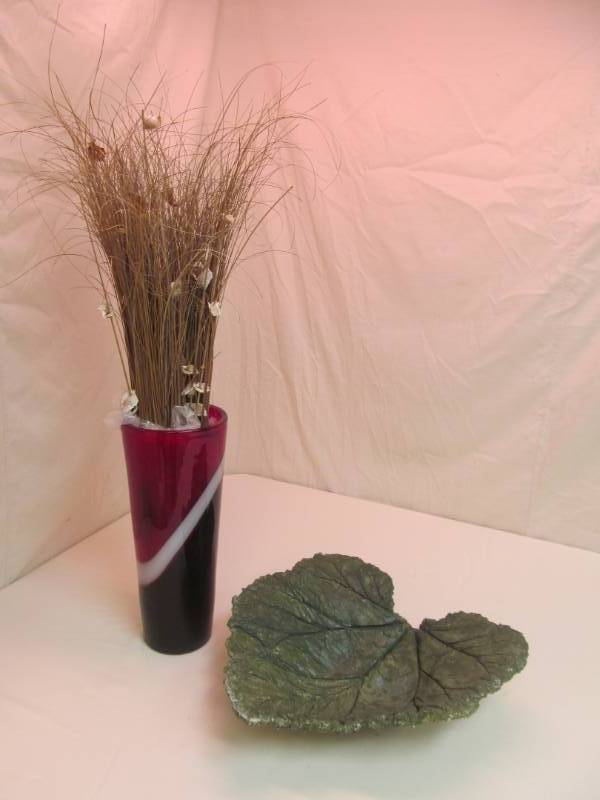 lot 18 image: Glass vase 18 tall w branches, ce...