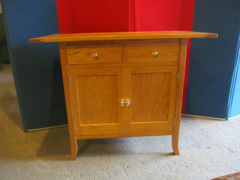 lot 68 image: 2 door oak nightstand- 17x35x28...