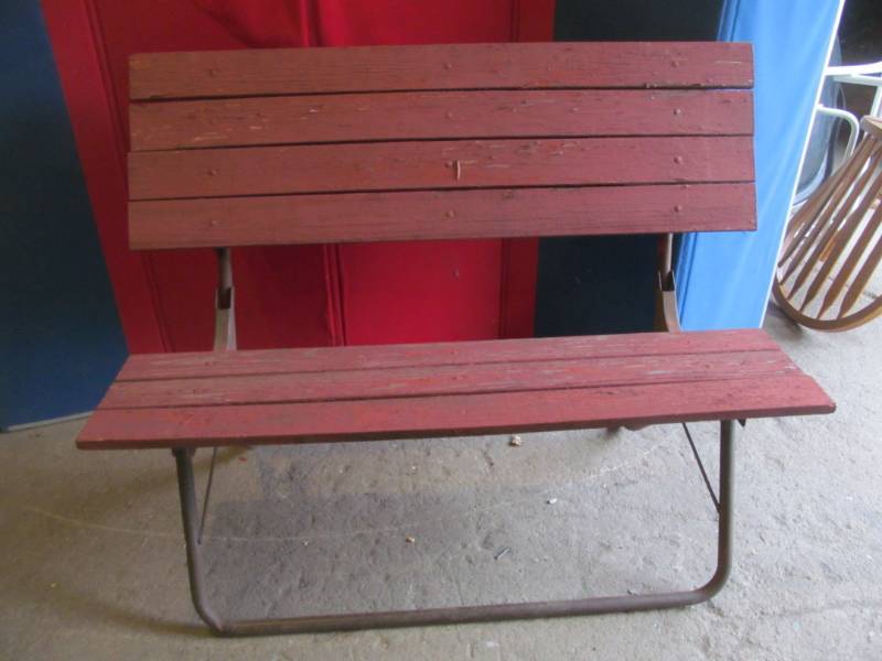 lot 80 image: Wooden bench set, converts into pic...