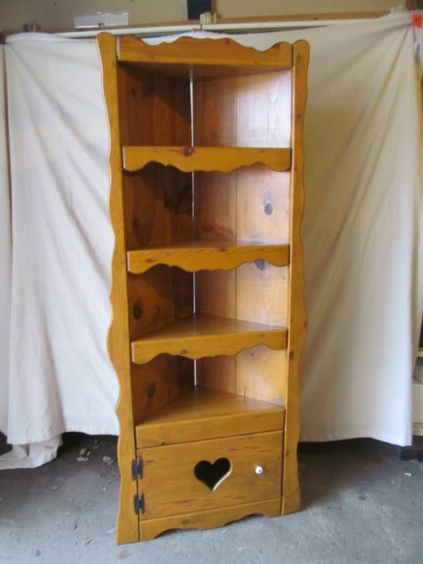 lot 81 image: Wooden corner cabinet- 12x36x69...