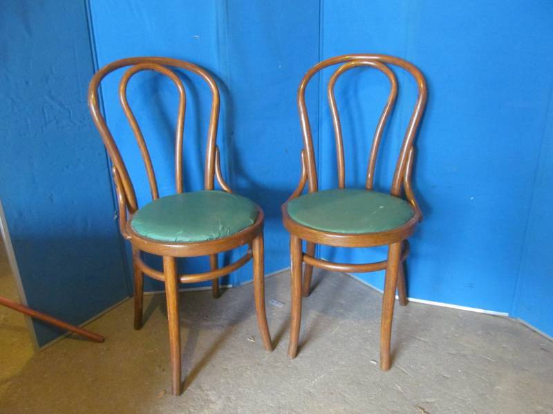lot 154 image: Vintage wood dining chairs...
