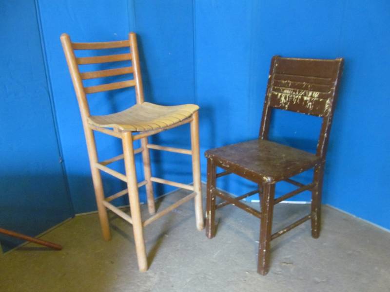 lot 157 image: Vintage stool dining chair...